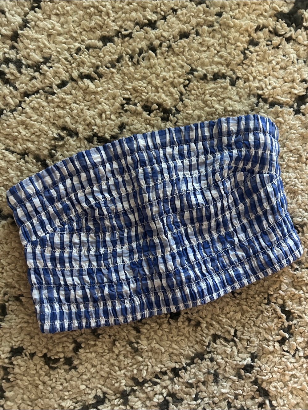 NEW Universal Thread Blue and White Smocked Tube Top